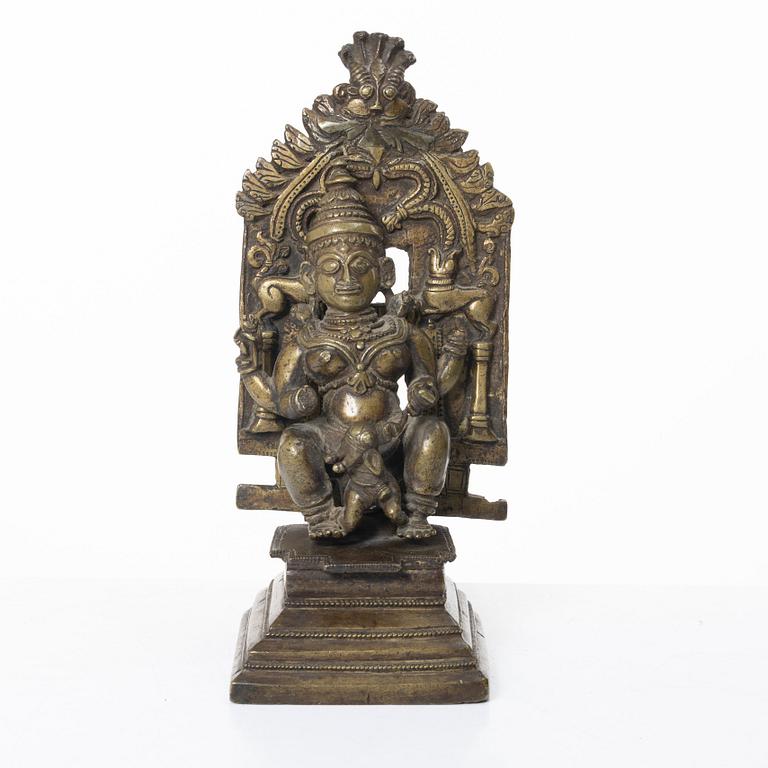An Indian bronze deity, 19th century.