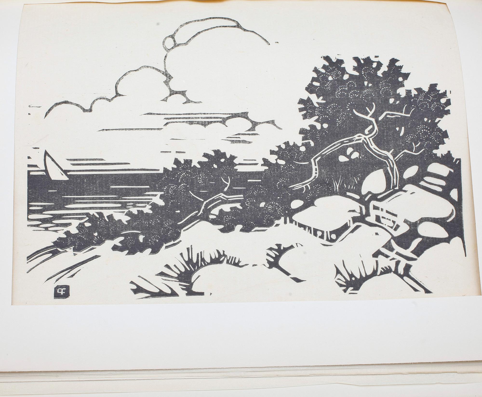 BOK, August Brunius "Det moderna originalträsnittet", Handpresstryckeriets förlag, Råsunda, 1917. 61/200.