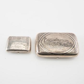 Boxes 2 pcs silver Moscow late 19th century.