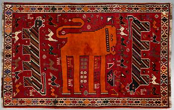 MATTA, troligen kashgai, modern tillverkning, 190 x 126 cm.