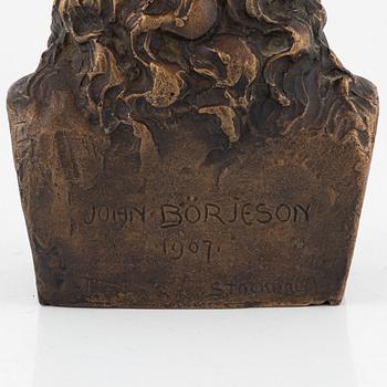 John Börjeson, skulptur signerad, patinerad brons.