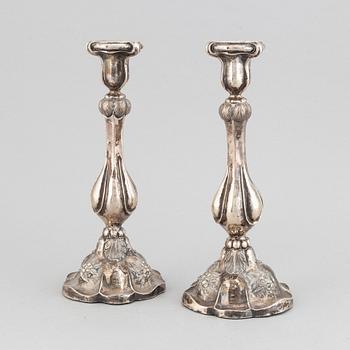 Gustaf Dahlgren, ljusstakar, ett par, silver, Malmö, 1860.