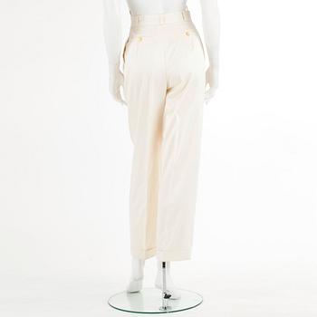 CHANEL, a pair of white cotton trousers, french size 36.