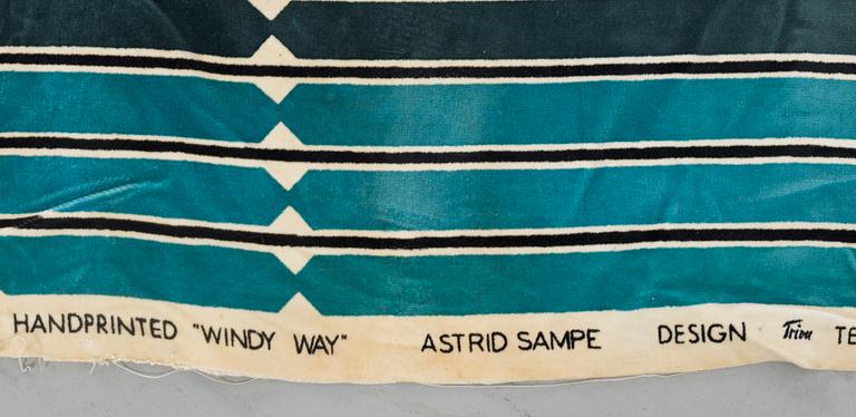 ASTRID SAMPE, fabric "Windy way" mid  1900's ca 245 x 123 cm.