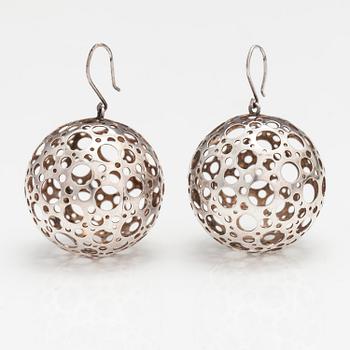 Liisa Vitali, A pair of sterling silver earrings "Leppäkerttu". Westerback, Helsinki 1971.