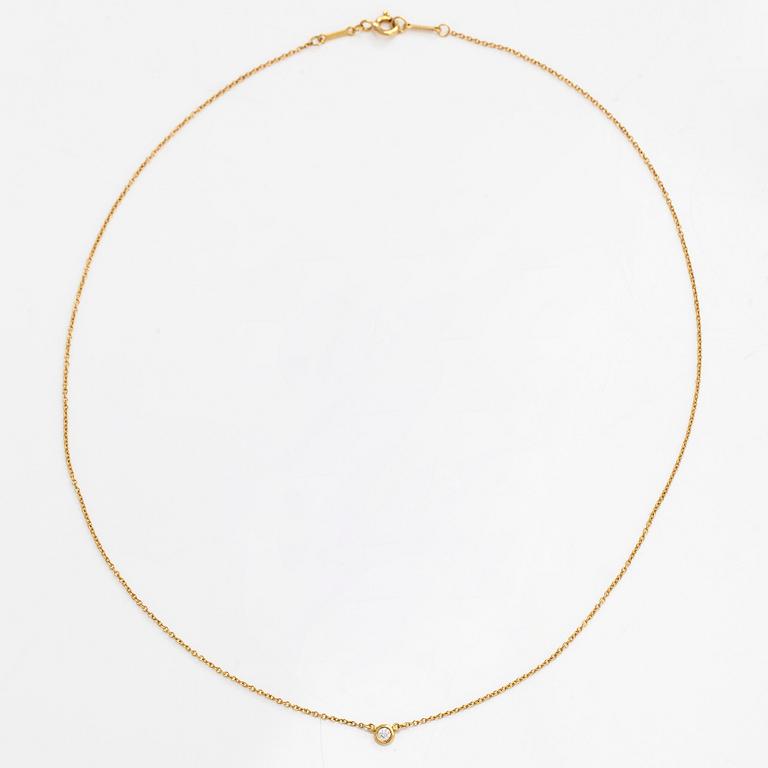 Tiffany & Co, Elsa Peretti, halsband, "Diamonds by the Yard", 18K guld med en briljantslipad diamant.