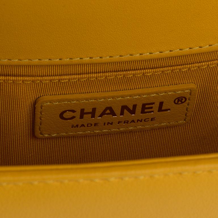 Chanel, a yellow quilted leather 'Boy Bag', 2018.