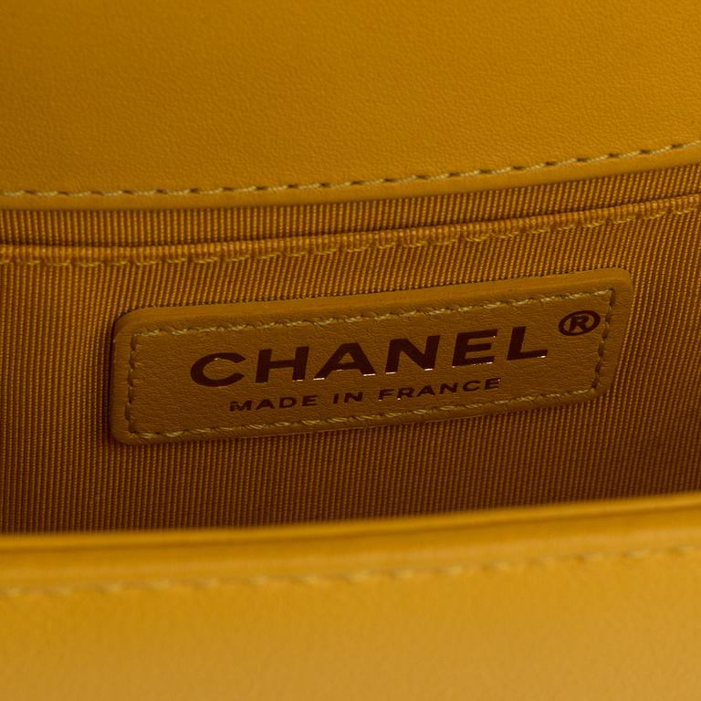 Chanel, a yellow quilted leather 'Boy Bag', 2018.