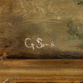 OKÄND KONSTNÄR, olja på duk, monogramsignerad G. S.