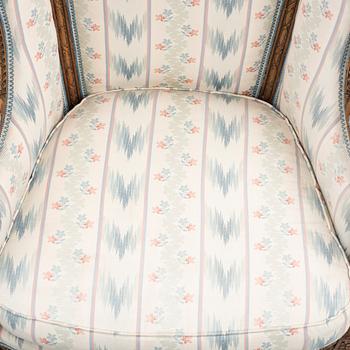 A Louis XVI-style bergere, late 19th century.