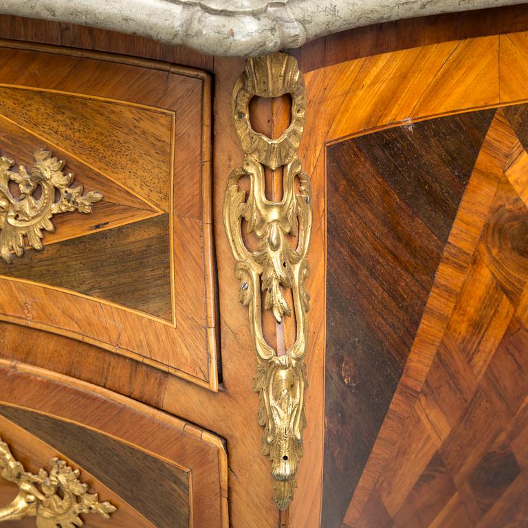 A Swedish Rococo 18th century commode by Gustaf Foltiern (master in Stockholm 1771-1804).