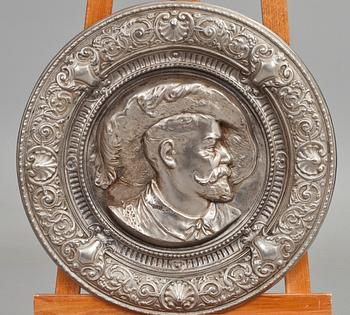 VÄGGPLAKETT, gjutjärn, Ebbes Bruk, Huskvarna, 1963.