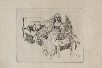 Carl Larsson, Sketch for "The Guardian Angel".