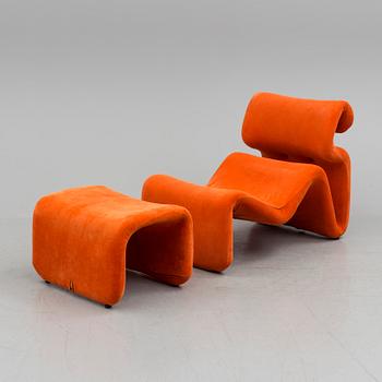A lounge chair with ottoman, 'Etcetera', Jan Ekselius, J. O. Carlsson, Vetlanda, Sweden, 1970.