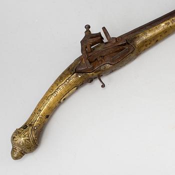 A North African flintlock pistol from the 19th century.