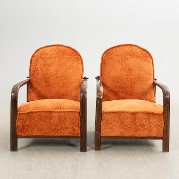 Armchairs, a pair, Art Deco, first half of the 20th century.