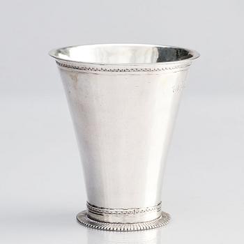 A Swedish silver beaker, marks of Johan Friedrich Steltzner, Malmö 1729.