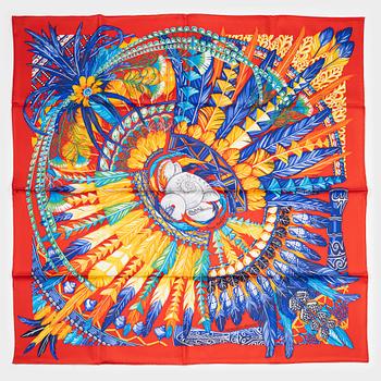 Hermès, a 'Danse Pacifique' twill silk scarf.