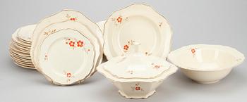 SERVISDELAR, 26 st, flintgods, modell AG, Arabia 1932-49.