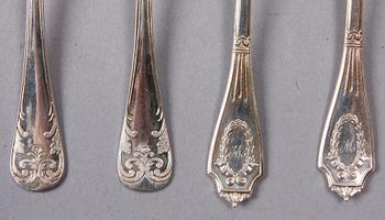 PARTI BESTICK, 23 st, silver, bla GAB, 1900-talets första hälft.