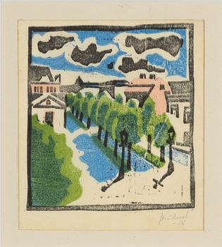 John Jon-And, färgträsnitt, 1915 signerat samt träsnitt, 1915, signerat.