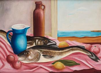 Esaias Thorén, Still life with fish and lemons.
