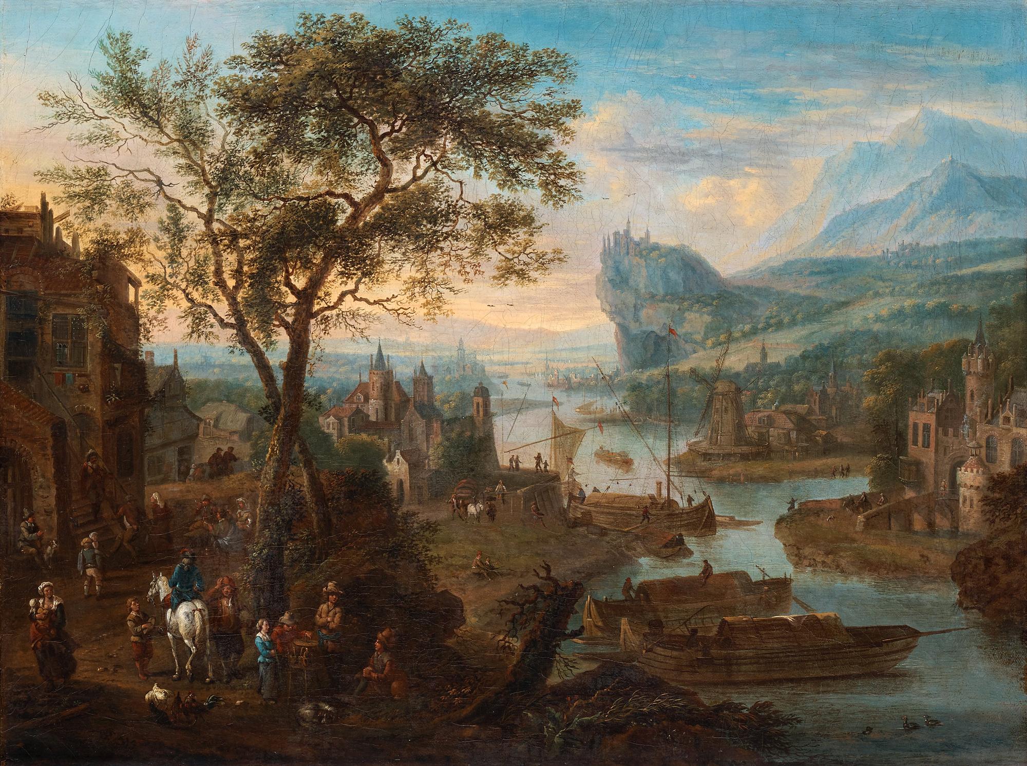 Mathys Schoevaerdts Tillskrivna, Slottslandskap med staffagefigurer (2).