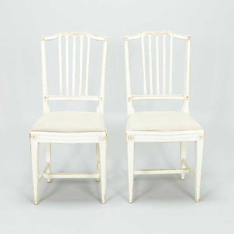 Six late 18th century Gustavian chairs, Stockholm.