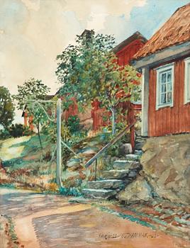 102. Gunnar Widforss, "Östhammar" (Scene from Östhammar, the swedish archipelago).