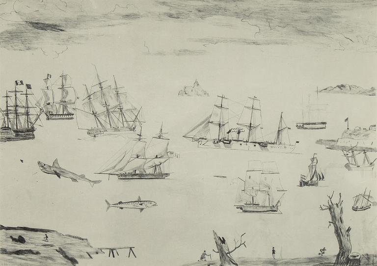 Jockum Nordström, lithograph in colours, signed Jockum and numbered 173/250.