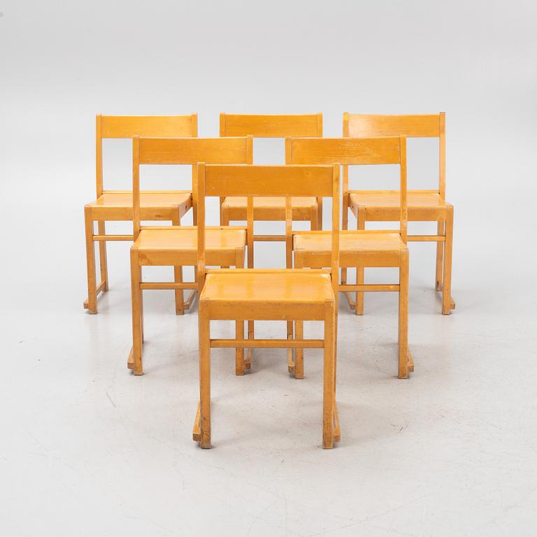 Sven Markelius, stolar, 6 st, "Orkesterstolen", 1900-talets mitt.