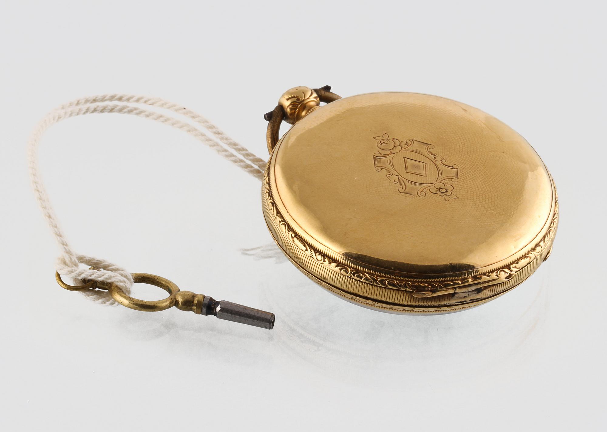 FICKUR, 18K guld, ca 1800-talets andra hälft.