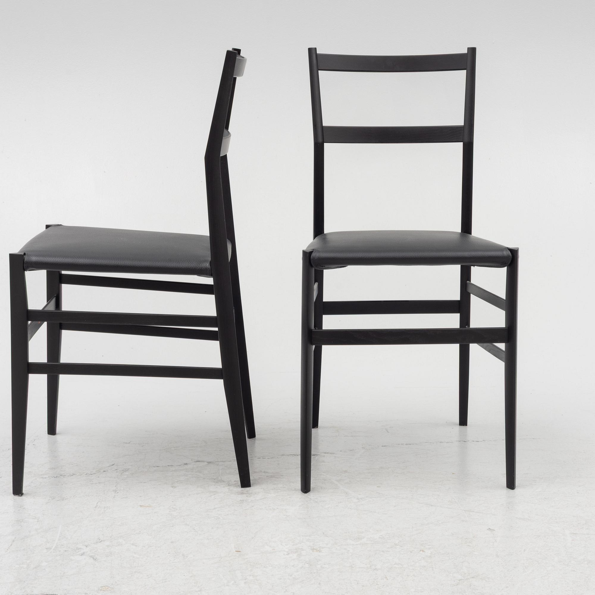 Gio Ponti, a set of two "Superleggera" chairs, Cassina, 21st century.