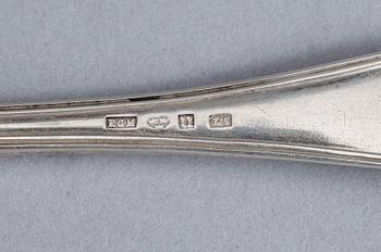 SERVISDELAR, silver, 36 delar, Sverige och Norge, 1800-/1900-tal. Total vikt ca 764 gram.