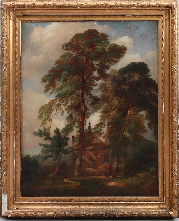 OKÄND KONSTNÄR, olja på duk, otydligt signerad, 1800-tal.