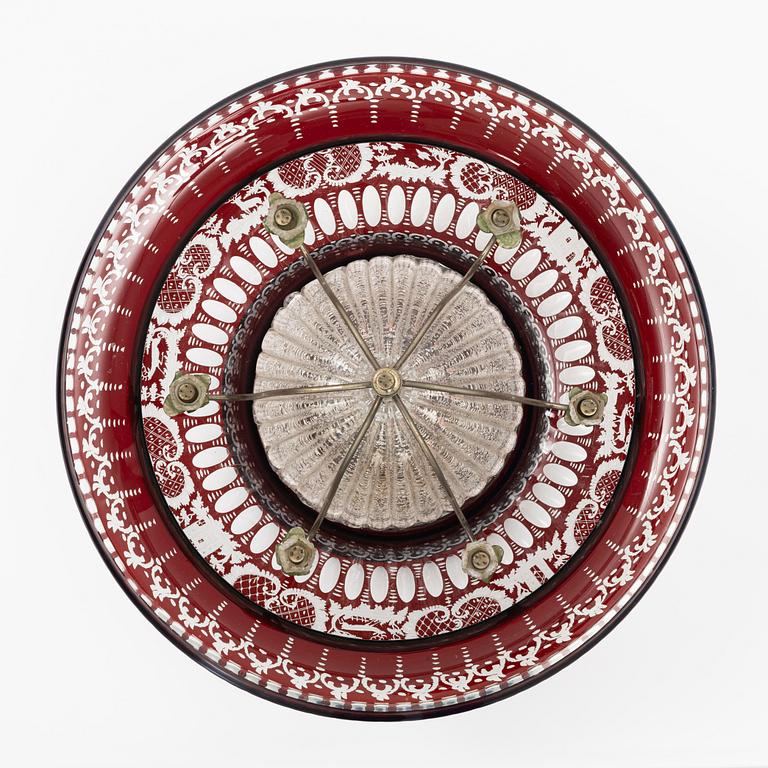 Fountain, Bohemian glass, mid-19th century.
