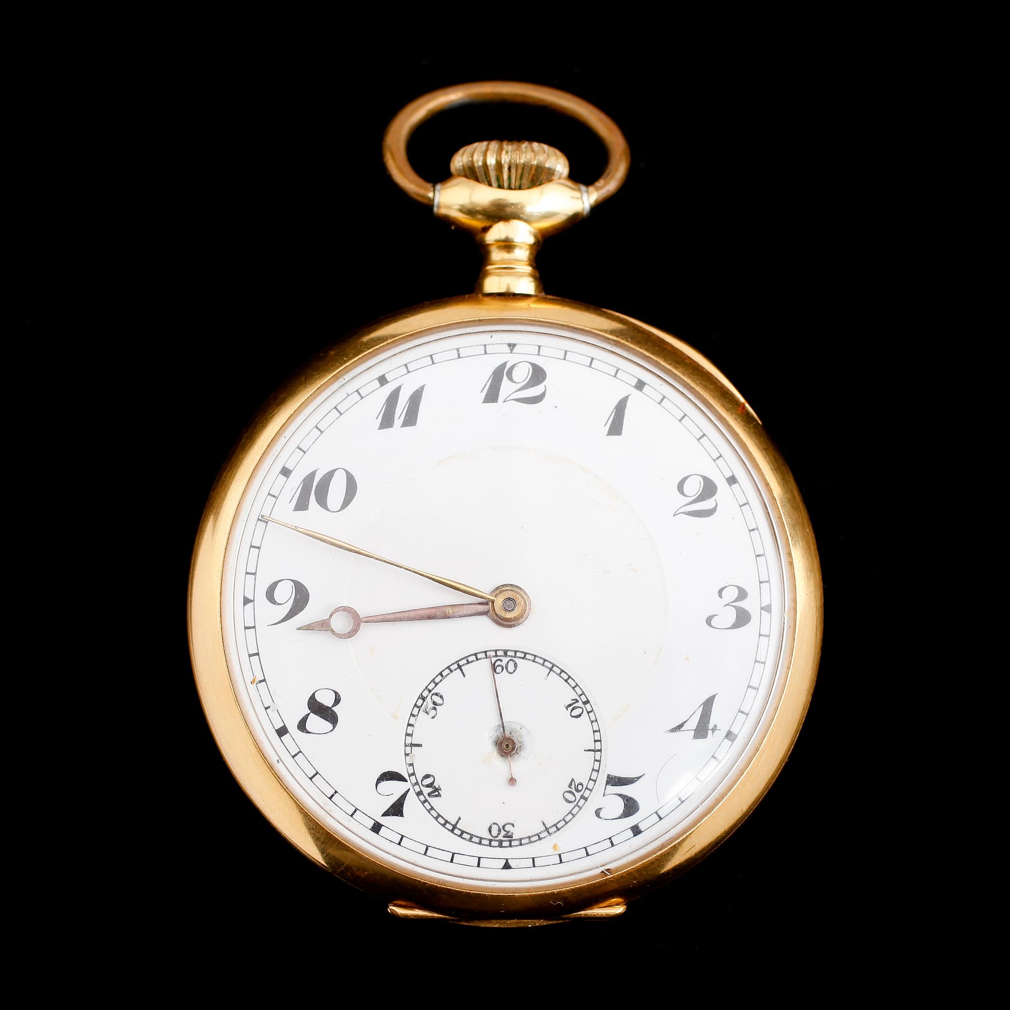 FICKUR, 18 k guld, med datering 1924. Total vikt inkl ur 90 g.