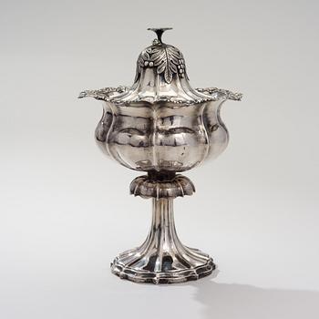 SOCKERSKÅL, silver, Olof Robert Lundgren, Åbo 1858.