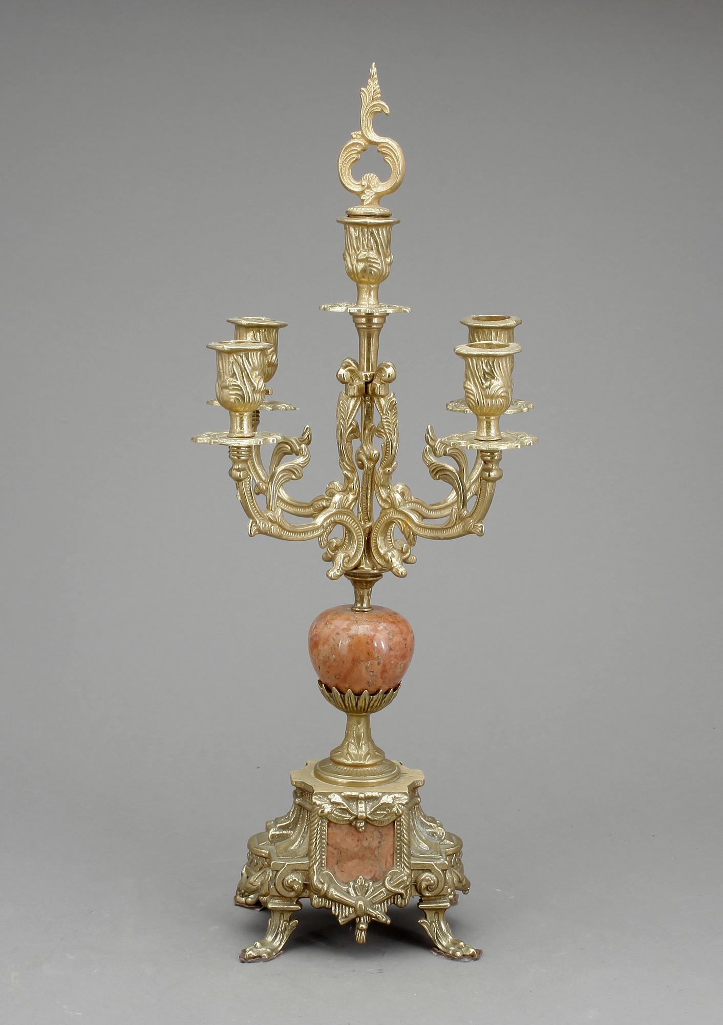 KANDELABER, brons och sten, 1900-talets första hälft.