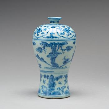 A blue and white Meiping vase, Ming dynasty, 16th Century.