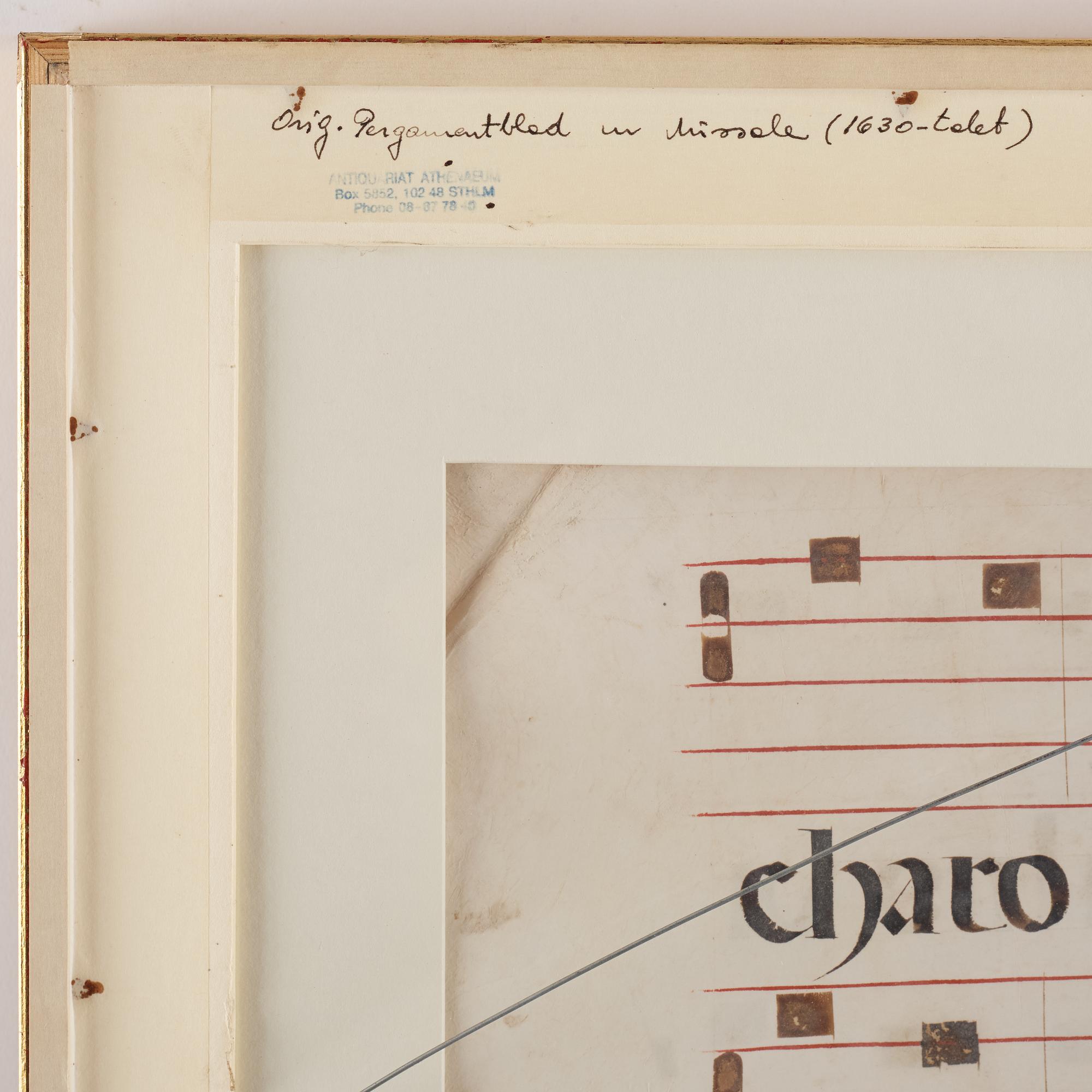 A vellum music sheet.