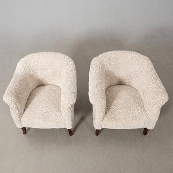 Fåtöljer, ett par, Swedish Modern, 1940-tal.