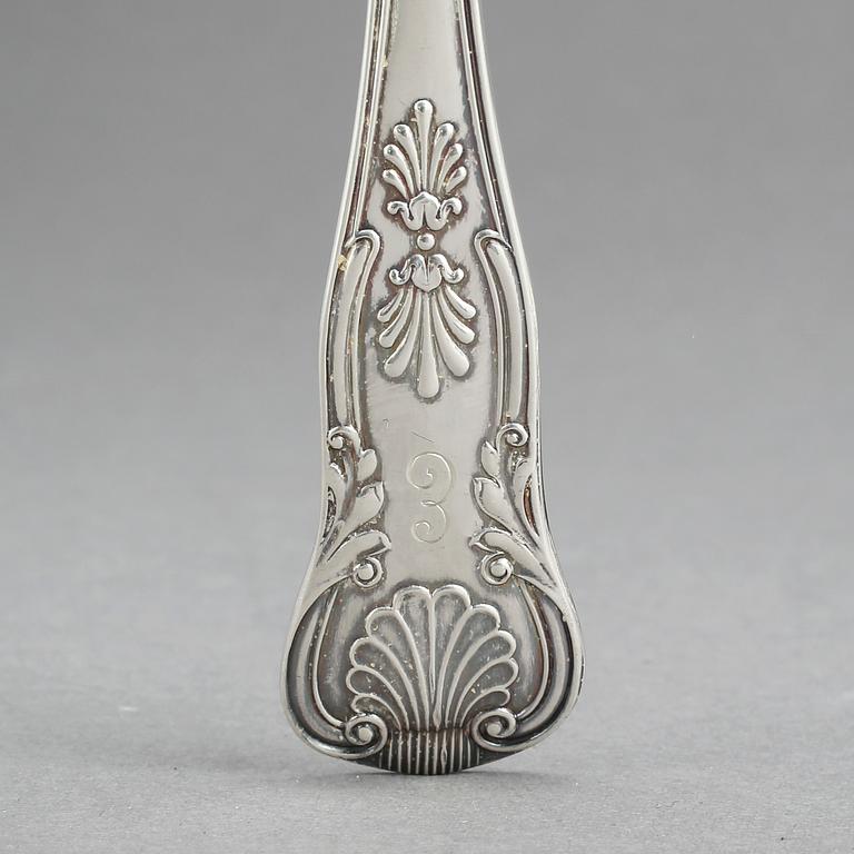 BESTICKSERVIS, 142 delar, silver, C.G. Hallberg, Stockholm, 1940-/50-tal. Vikt exkl delar med stålblad ca 4881 gram.