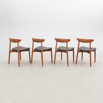 Harry Østergaard, four chairs, model 59, Randers Møbelfabrik, Denmark, 1960s.