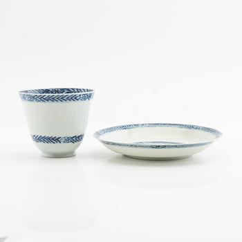 A blue and white cup with saucer, Qing dynasty, Kangxi (1662-1722).