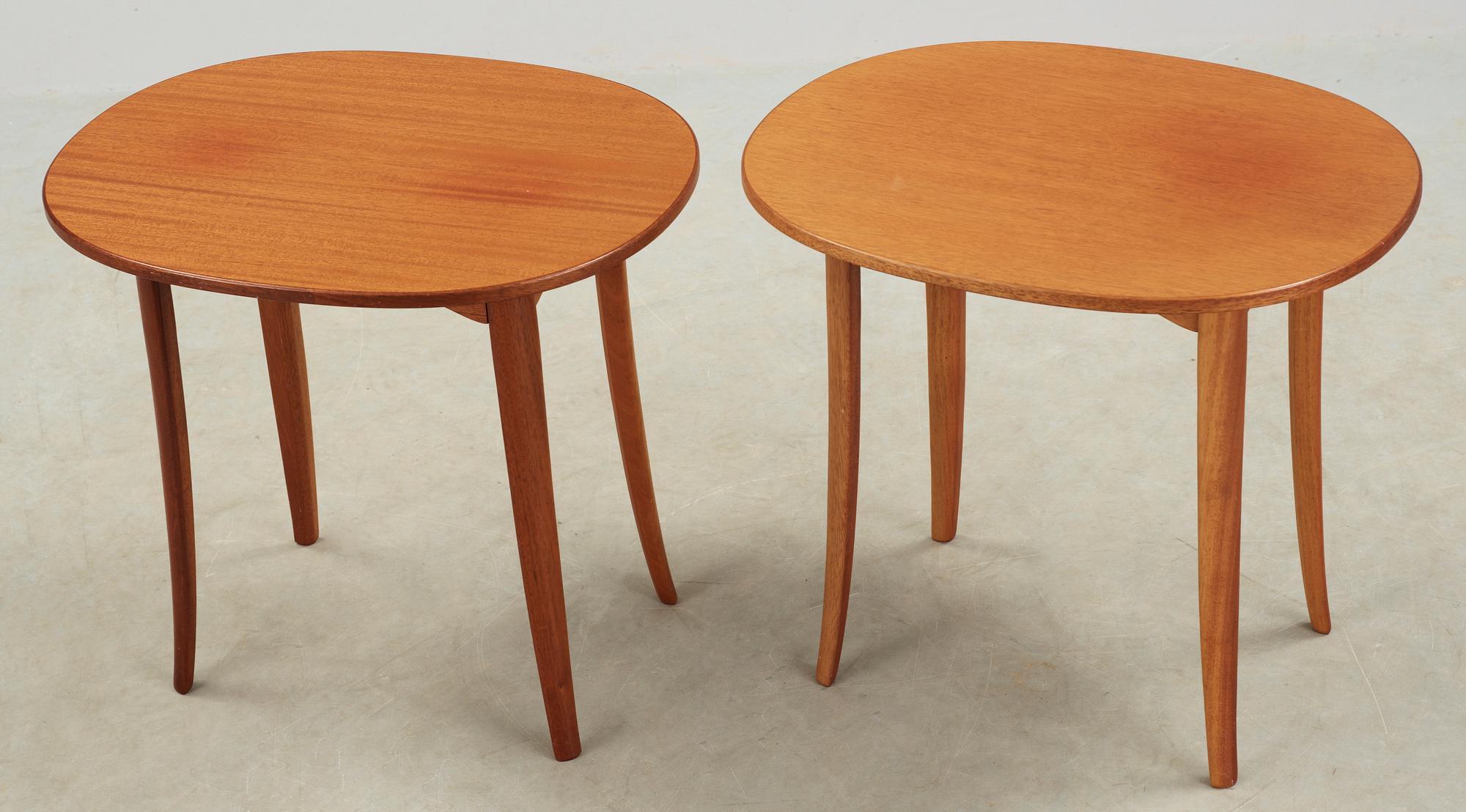 LAMPBORD, 2 st, "Ovalen", Carl Malmsten. 1900-talets slut.