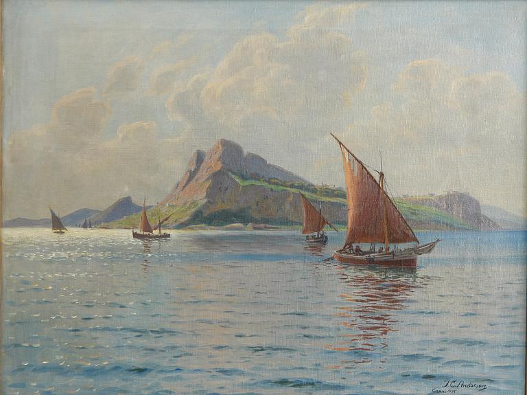 JENS CHRISTIAN ANDRESEN, olja på duk, sign o dat Capri 1935.