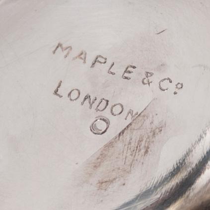 SOCKERRUSKA, sterlingsilver, Maple & co, London, England 1900-tal. Vikt 307,5 g.