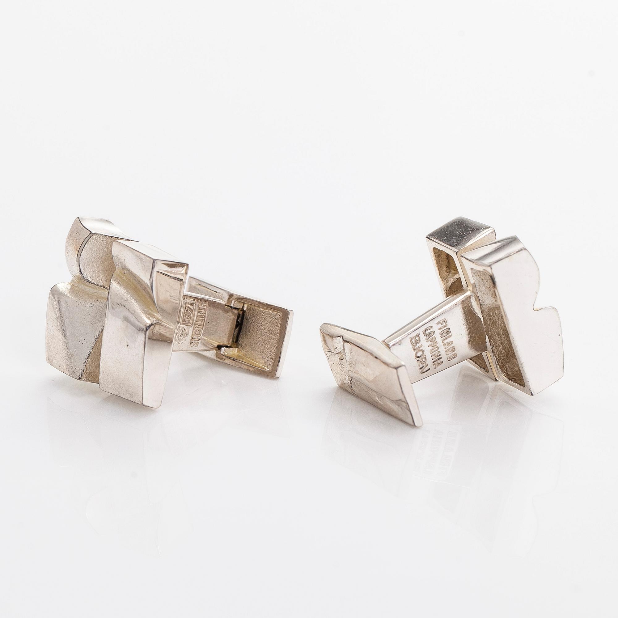 Björn Weckström, manschettknappar, "Polaris", silver, Lapponia 1974.