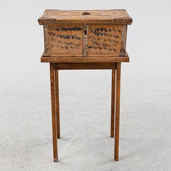 A painted chest, 19th Century.